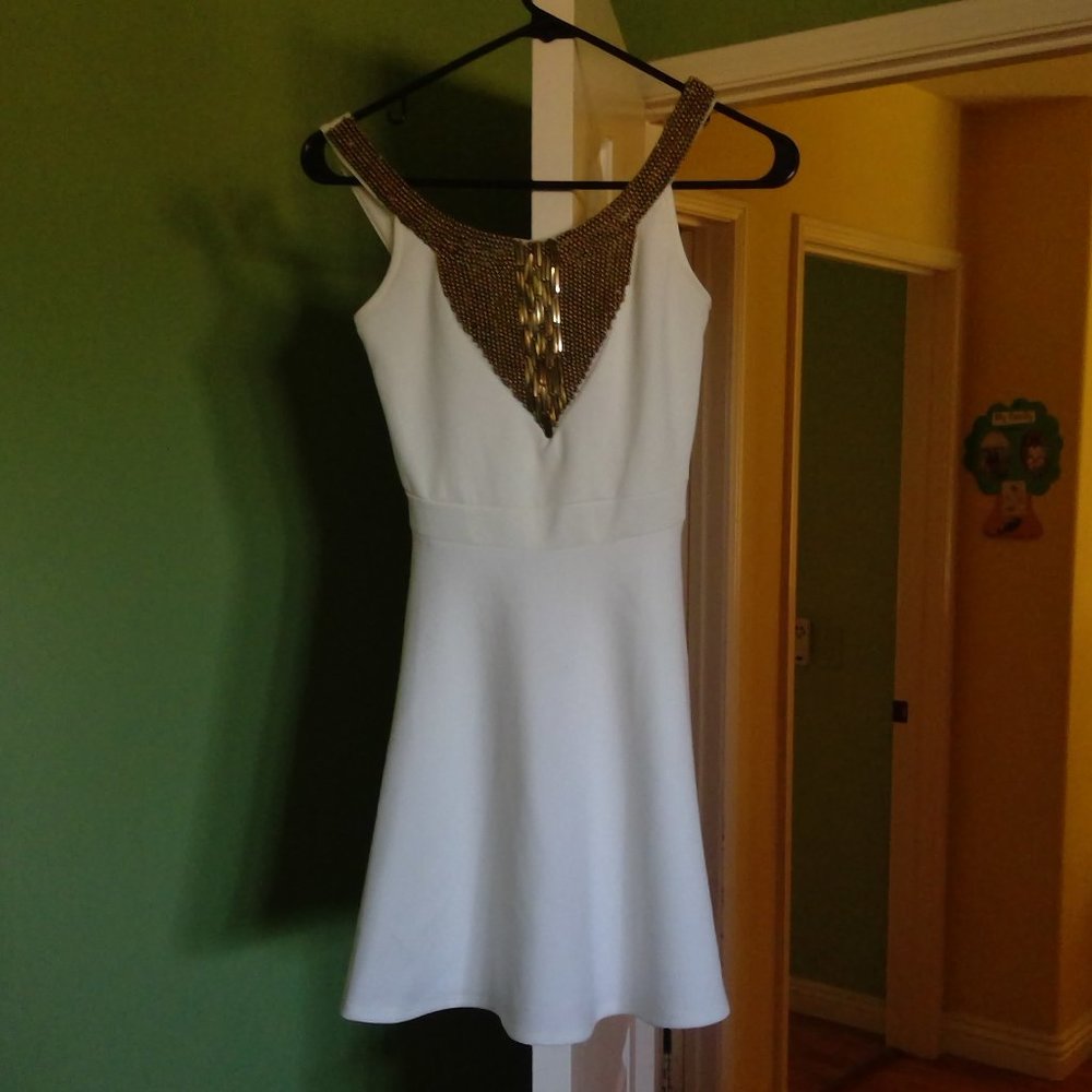 White Dress With Beautiful Neckline